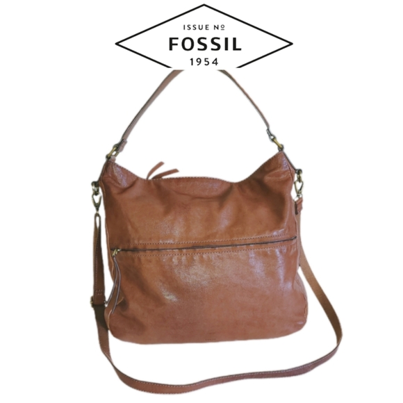 FOSSIL Handbags - VINTAGE FOSSIL EX-LARGE CARMEL LEATHER TOTE BAG